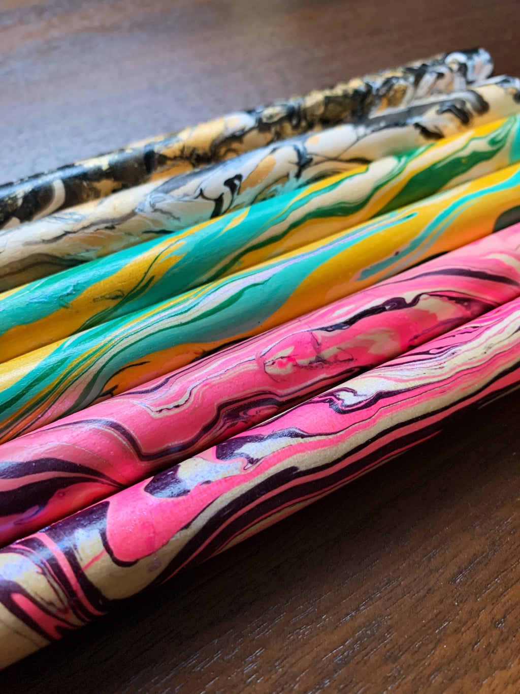 Custom Drumsticks, Personalized Gift, Band Camp Buddies, Maple 5A, Marbleized, Hand-painted Marble Hydro-dipped, (Custom Colors), Set of 2