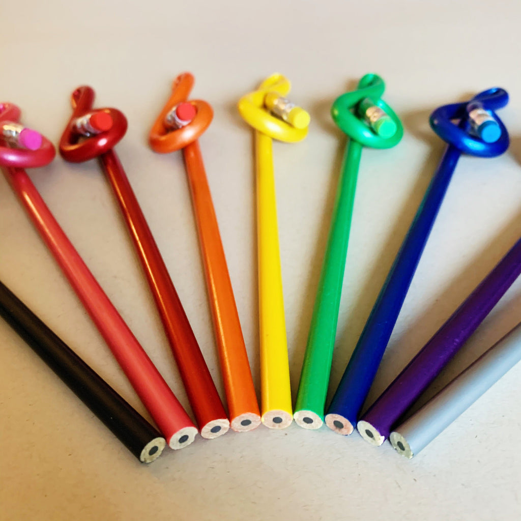 Music Note Treble Clef, Twisted Graphite Pencil with Eraser, Band Camp Buddies, Kawaii Stationery, Available in 9 Vibrant Colors