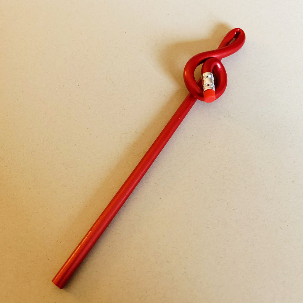 Music Note Treble Clef, Twisted Graphite Pencil with Eraser, Band Camp Buddies, Kawaii Stationery, Available in 9 Vibrant Colors