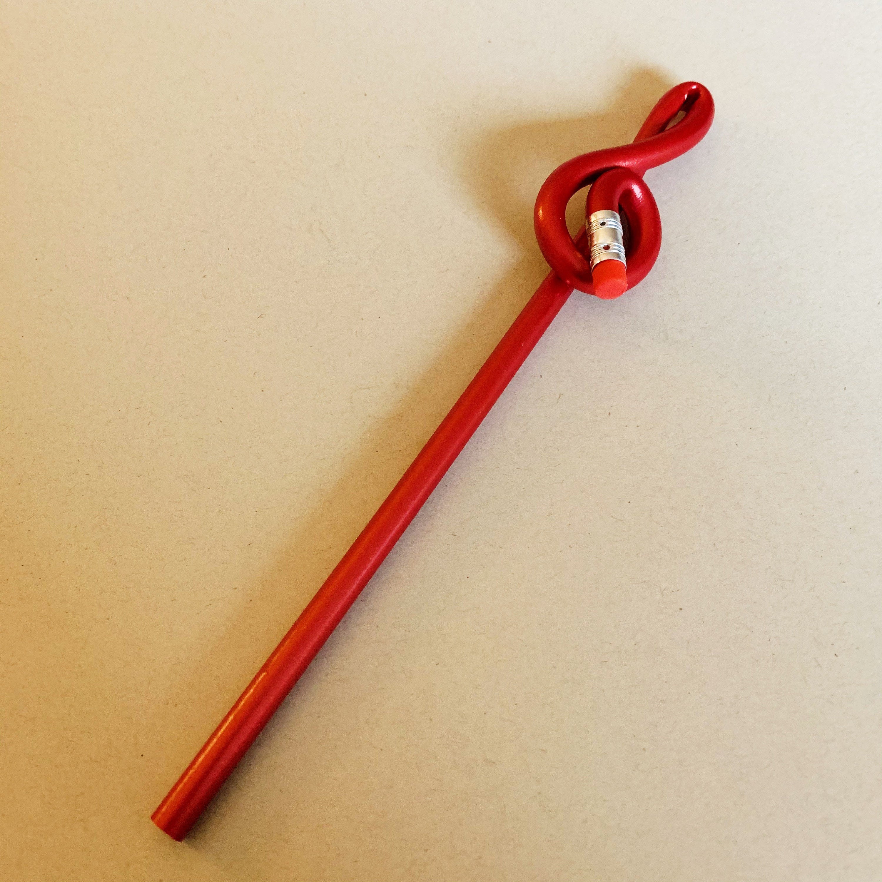 Music Note Treble Clef, Twisted Graphite Pencil with Eraser, Band Camp Buddies, Kawaii Stationery, Available in 9 Vibrant Colors