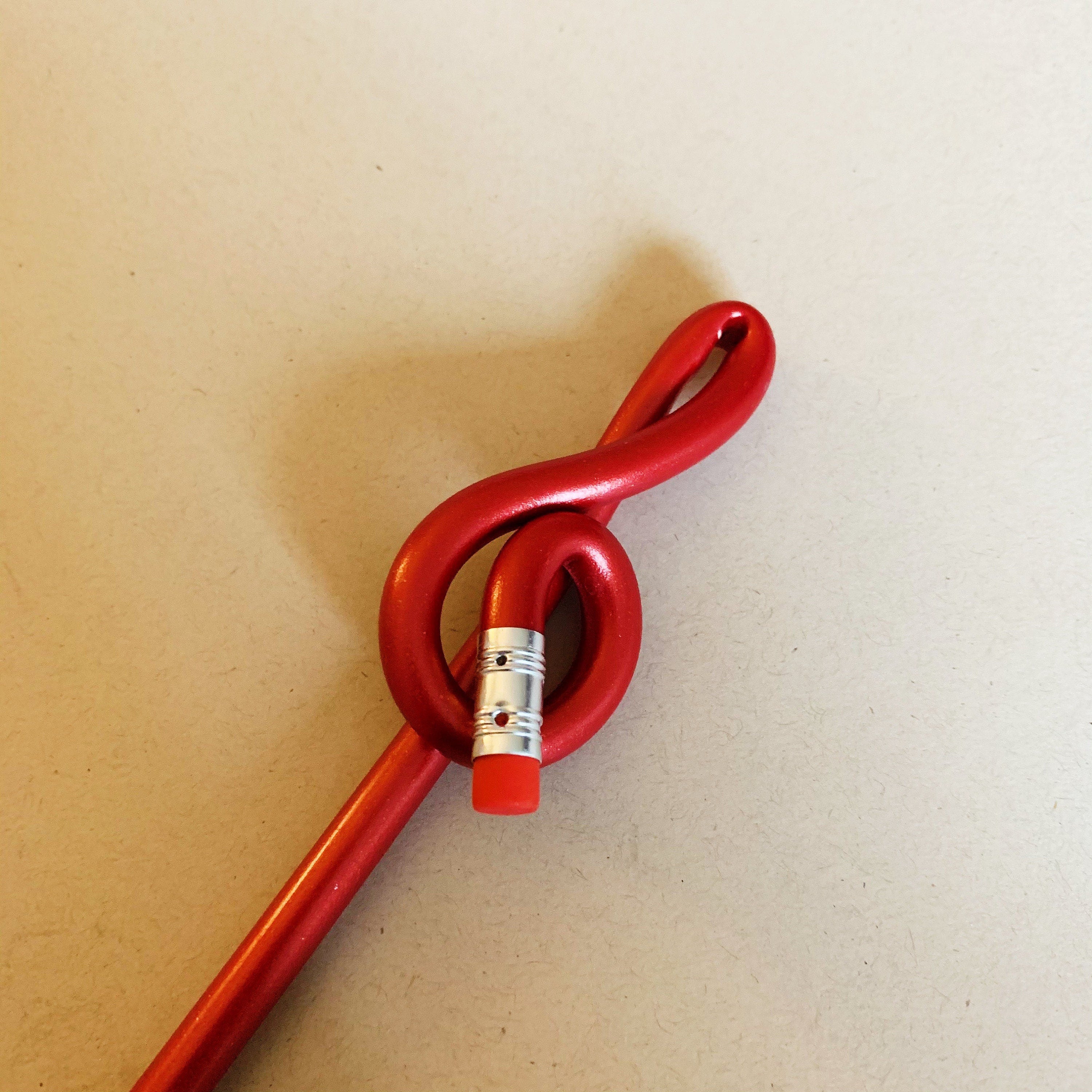 Music Note Treble Clef, Twisted Graphite Pencil with Eraser, Band Camp Buddies, Kawaii Stationery, Available in 9 Vibrant Colors