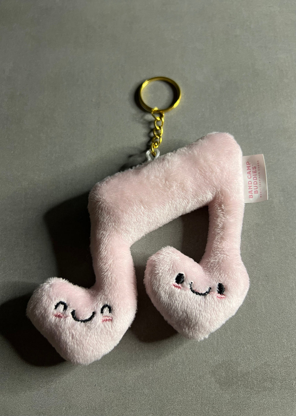 Plush Keychain, Music Note (Pink Heart Edition) by Band Camp Buddies
