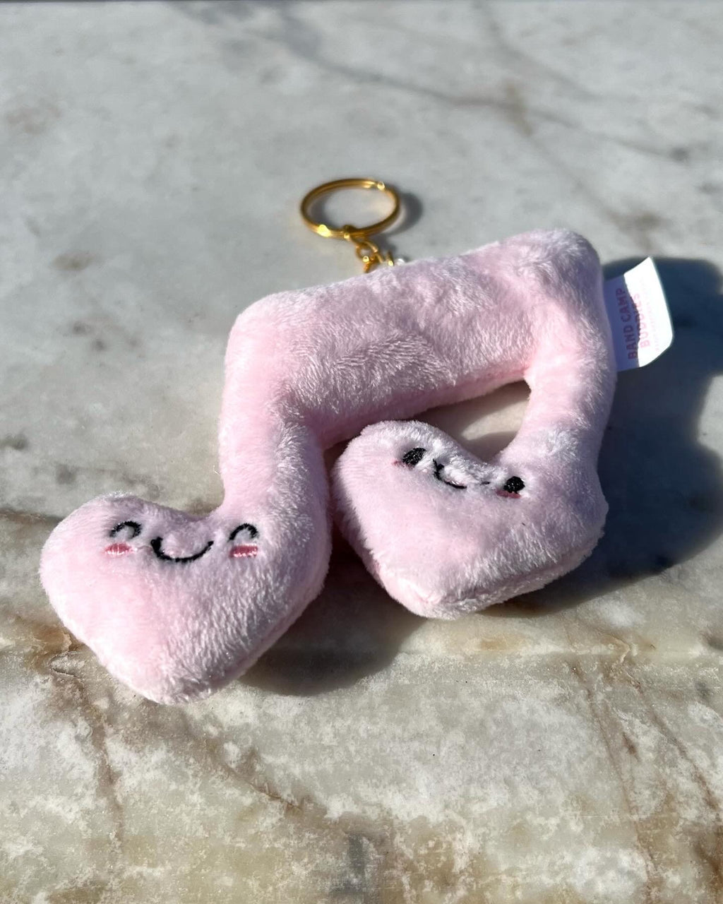 Plush Keychain, Music Note (Pink Heart Edition) by Band Camp Buddies