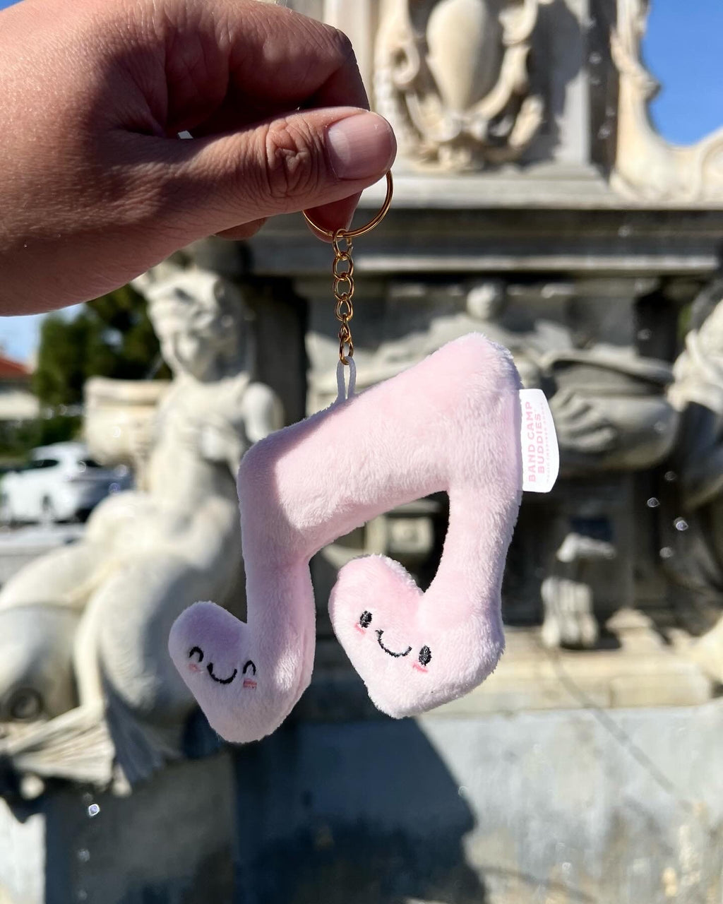 Plush Keychain, Music Note (Pink Heart Edition) by Band Camp Buddies