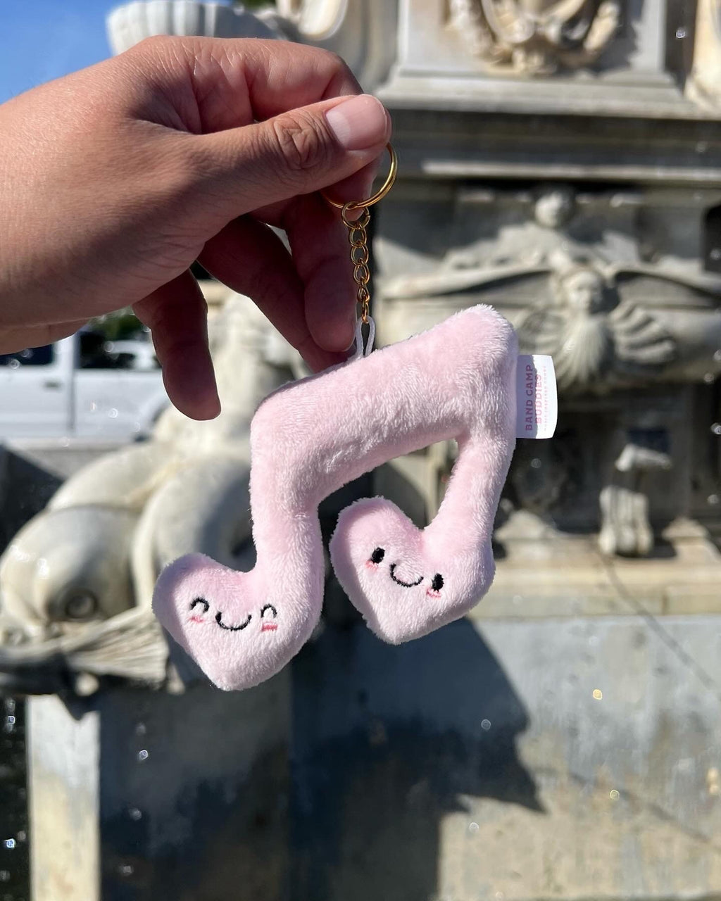 Plush Keychain, Music Note (Pink Heart Edition) by Band Camp Buddies