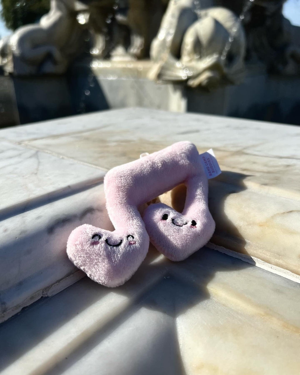 Plush Keychain, Music Note (Pink Heart Edition) by Band Camp Buddies