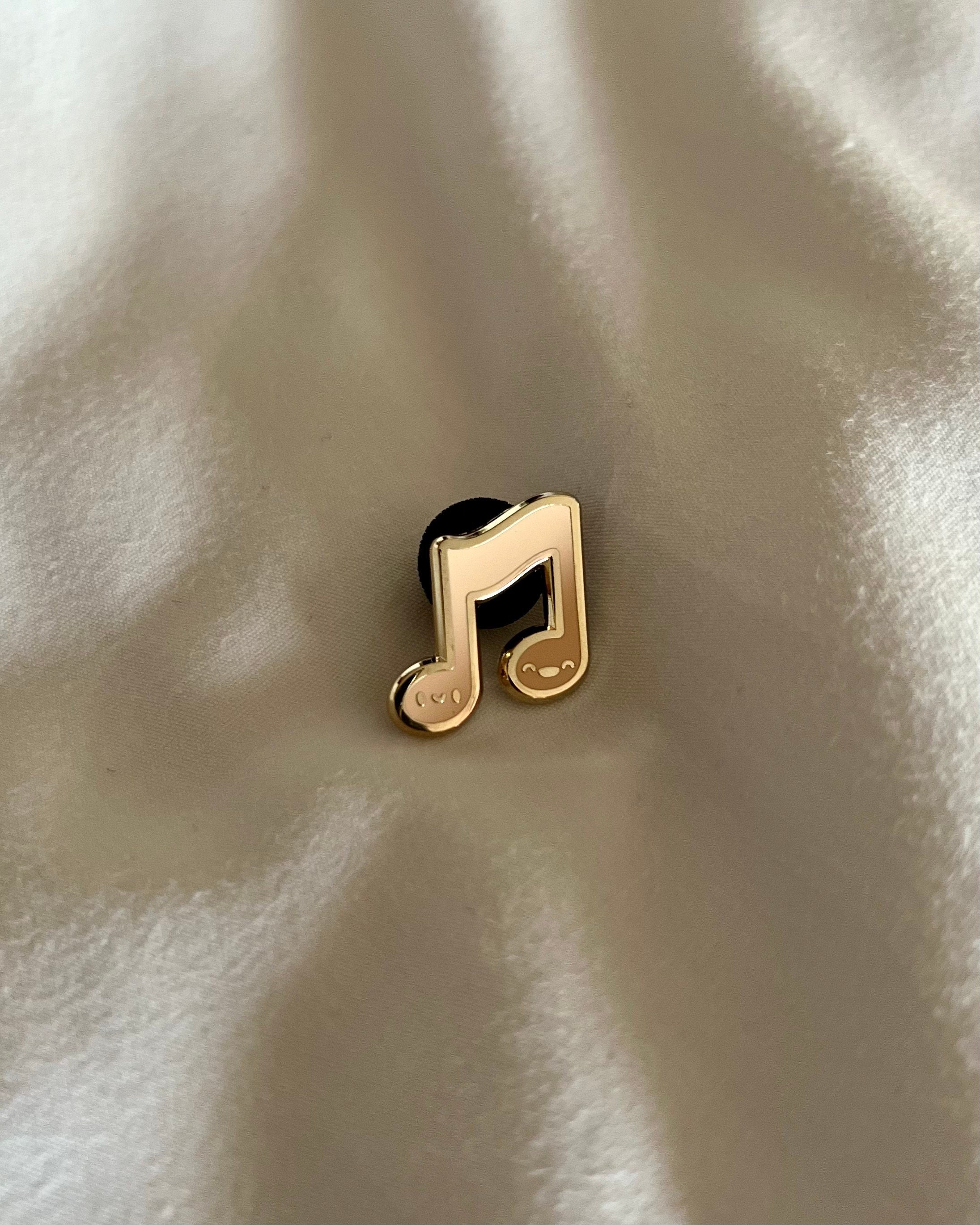 Music Note Hard Enamel Pin, 3/4 inch, by Band Camp Buddies