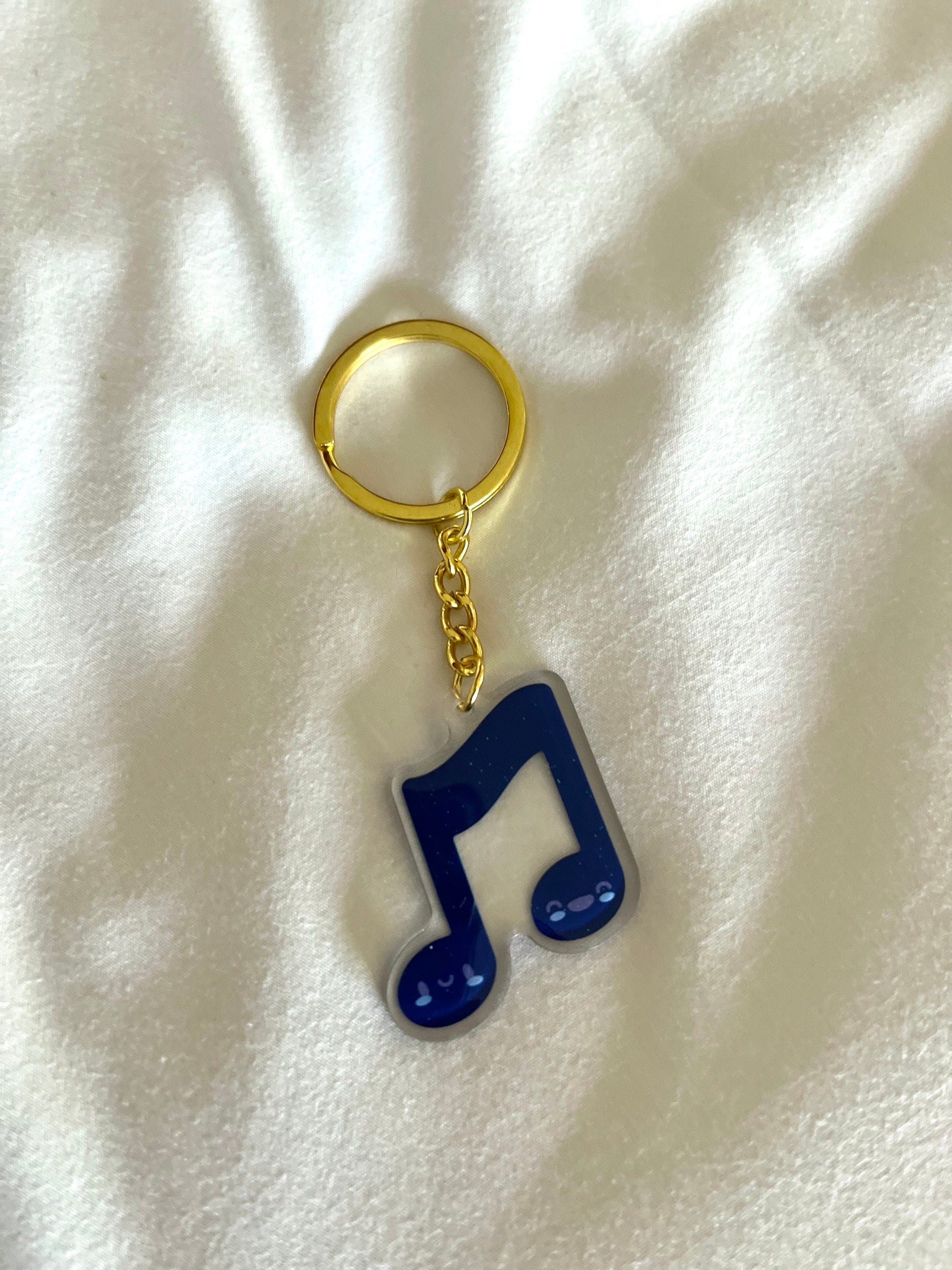 Music Note Keychain, School Colors, by Band Camp Buddies