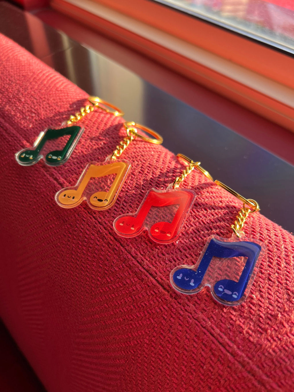 Music Note Keychain, School Colors, by Band Camp Buddies