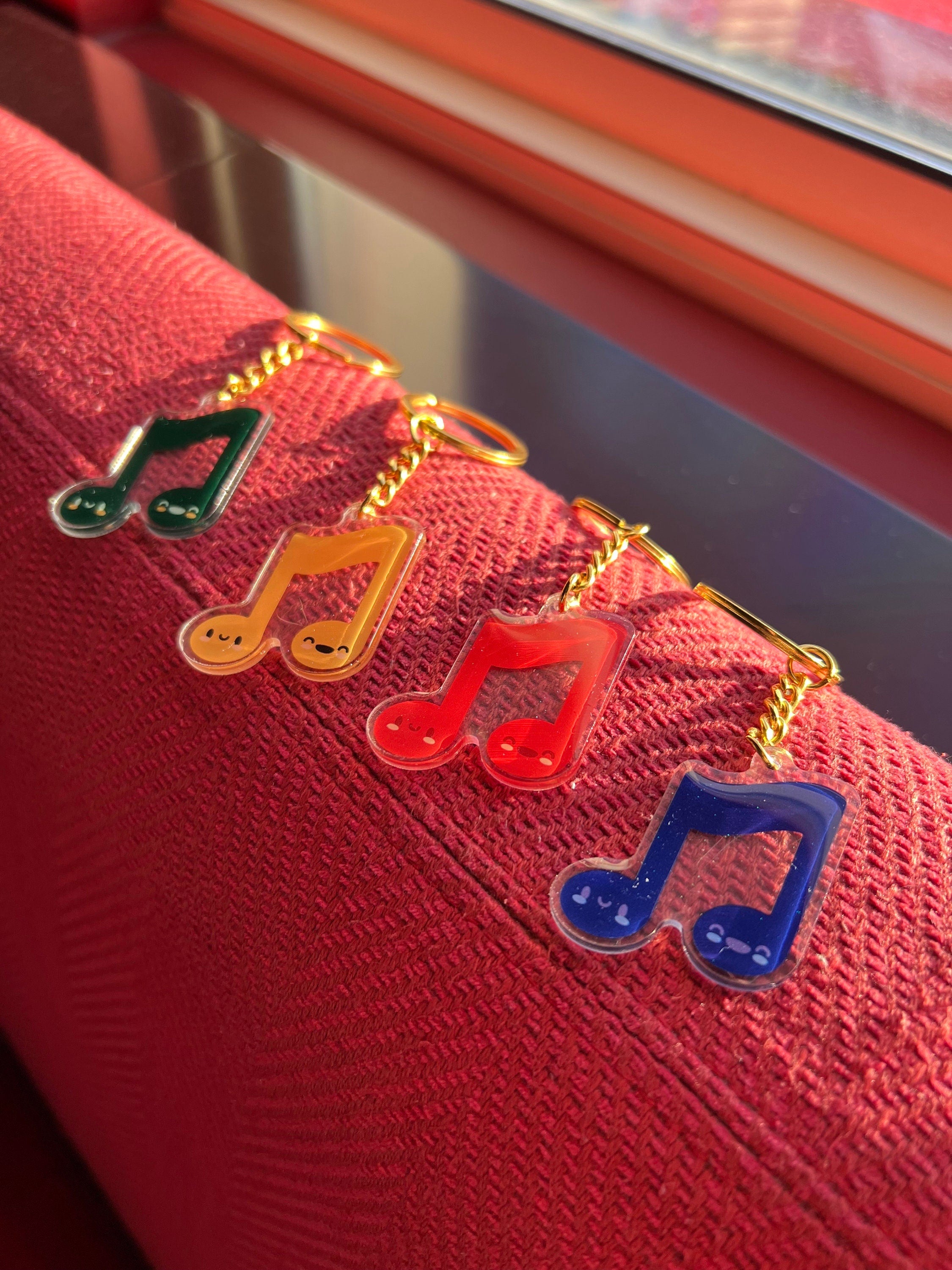 Music Note Keychain, School Colors, by Band Camp Buddies