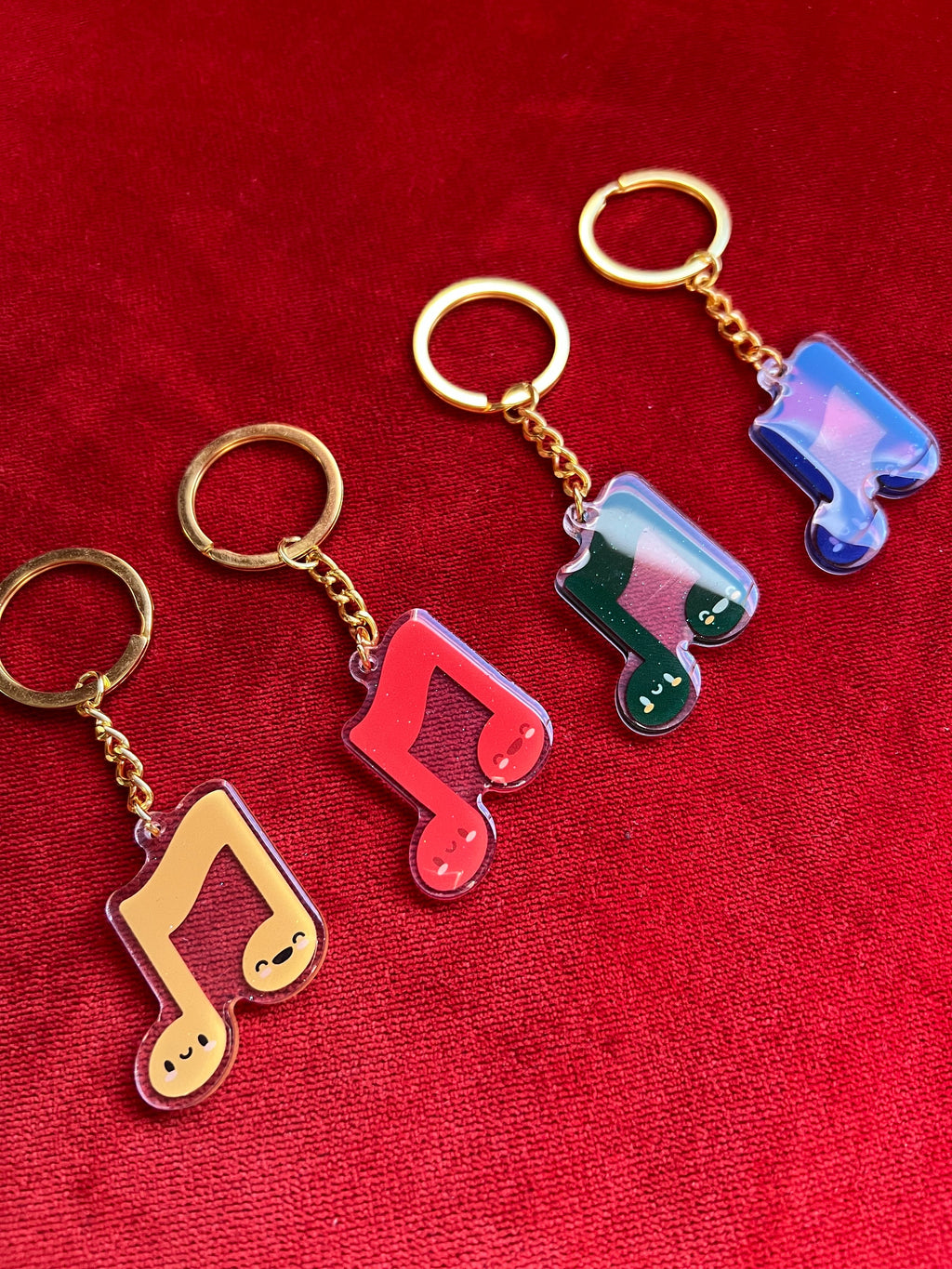 Music Note Keychain, School Colors, by Band Camp Buddies