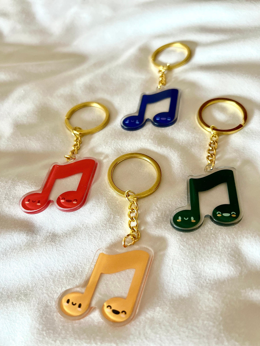 Music Note Keychain, School Colors, by Band Camp Buddies