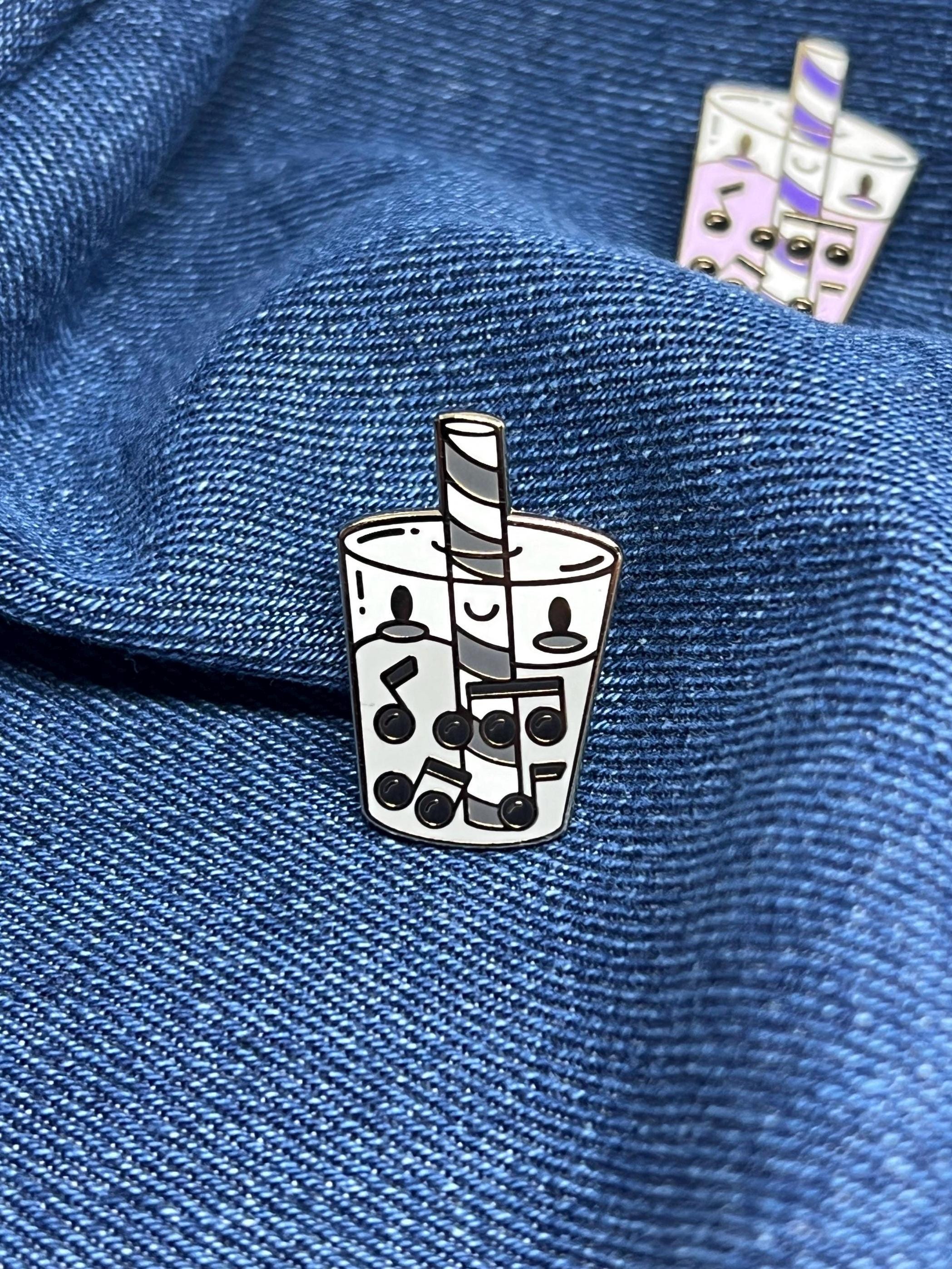 Boba Musical Milk Tea Pins, Fall Collection, Hard Enamel Pins, Limited Edition, by Band Camp Buddies