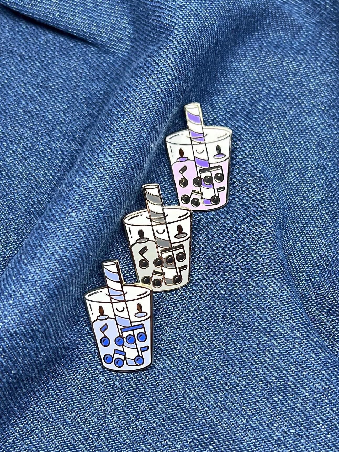 Boba Musical Milk Tea Pins, Fall Collection, Hard Enamel Pins, Limited Edition, by Band Camp Buddies