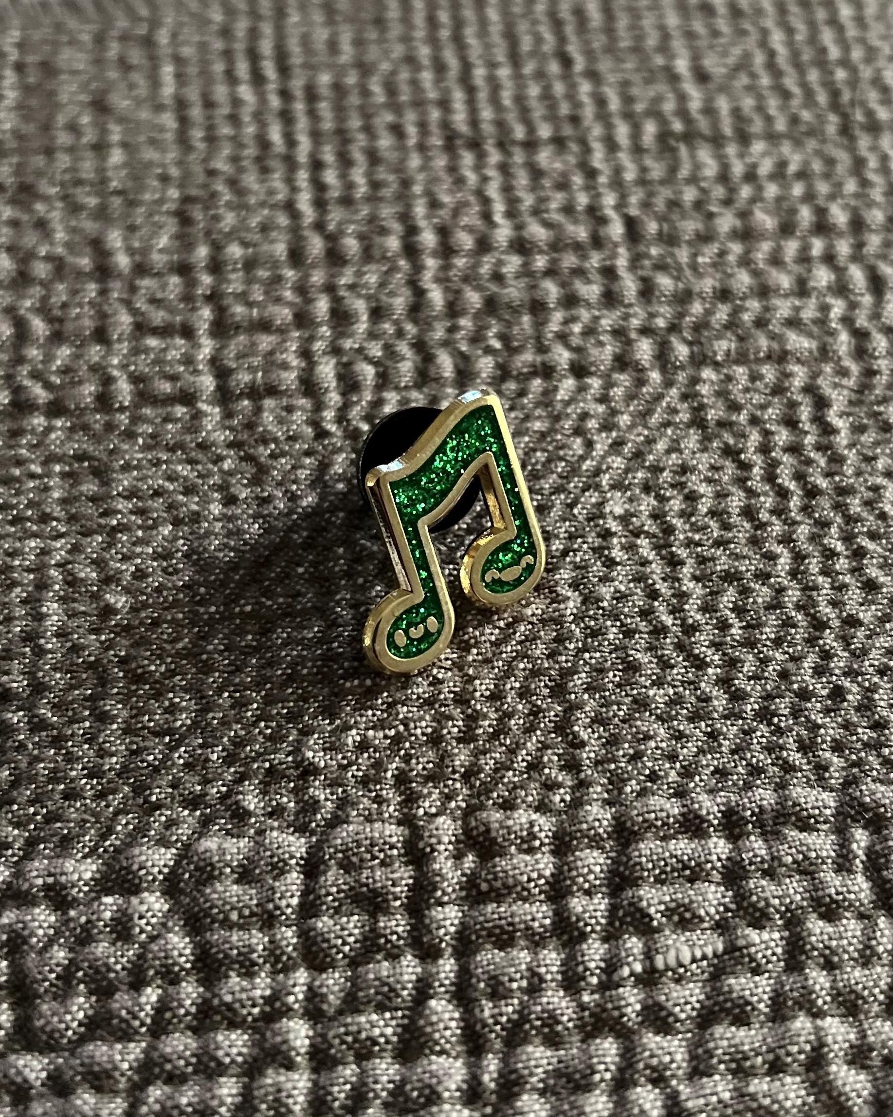 Music Note Hard Enamel Pin, 3/4 inch, by Band Camp Buddies