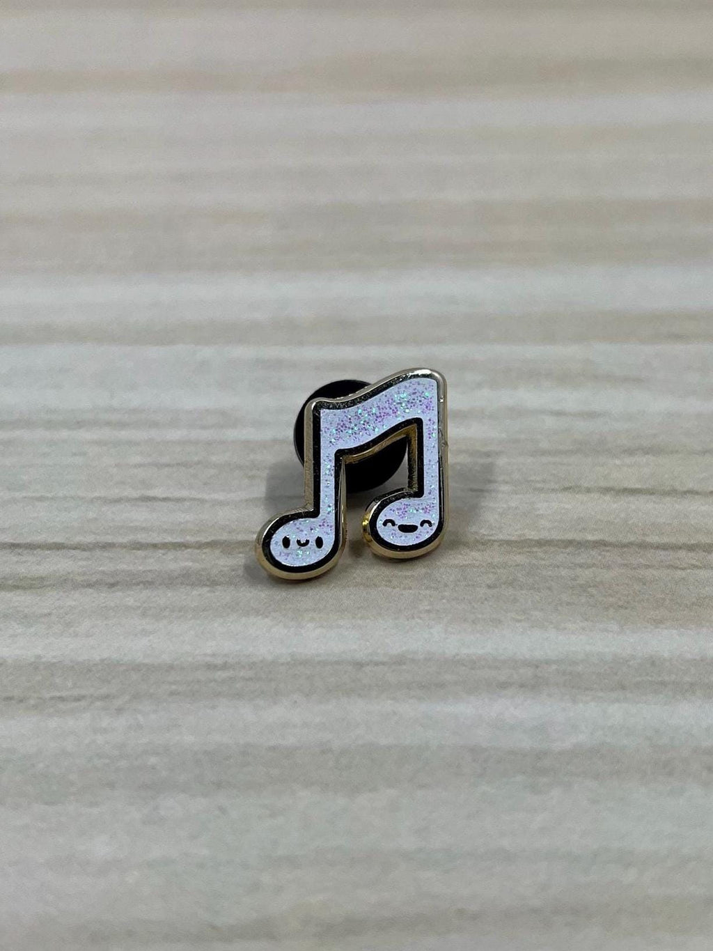 Black & White Collection, Music Note Hard Enamel Pin, 3/4 inch, by Band Camp Buddies,