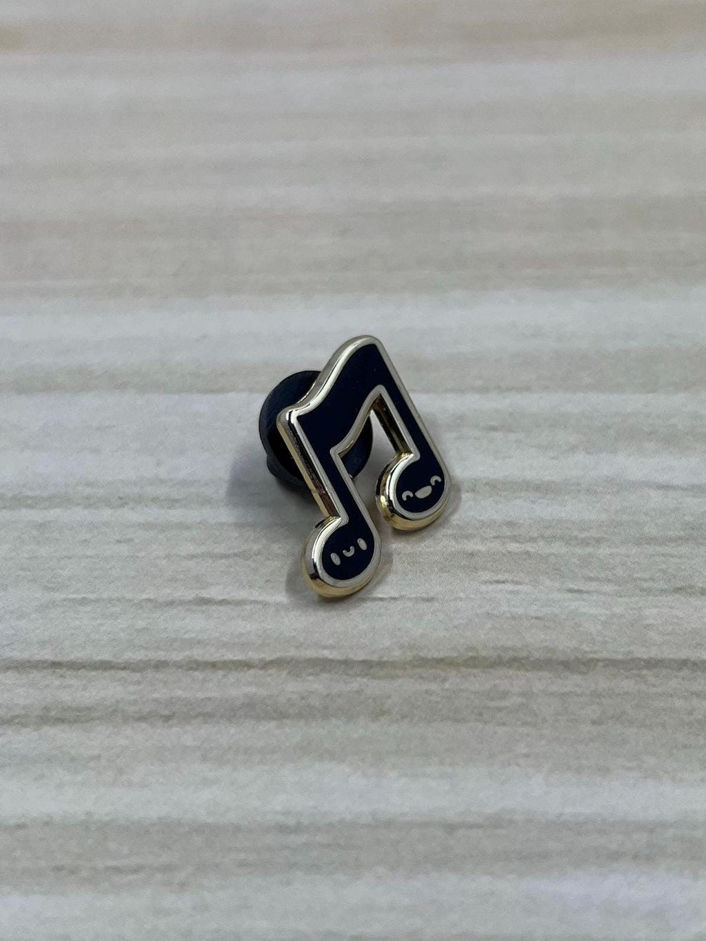 Black & White Collection, Music Note Hard Enamel Pin, 3/4 inch, by Band Camp Buddies,