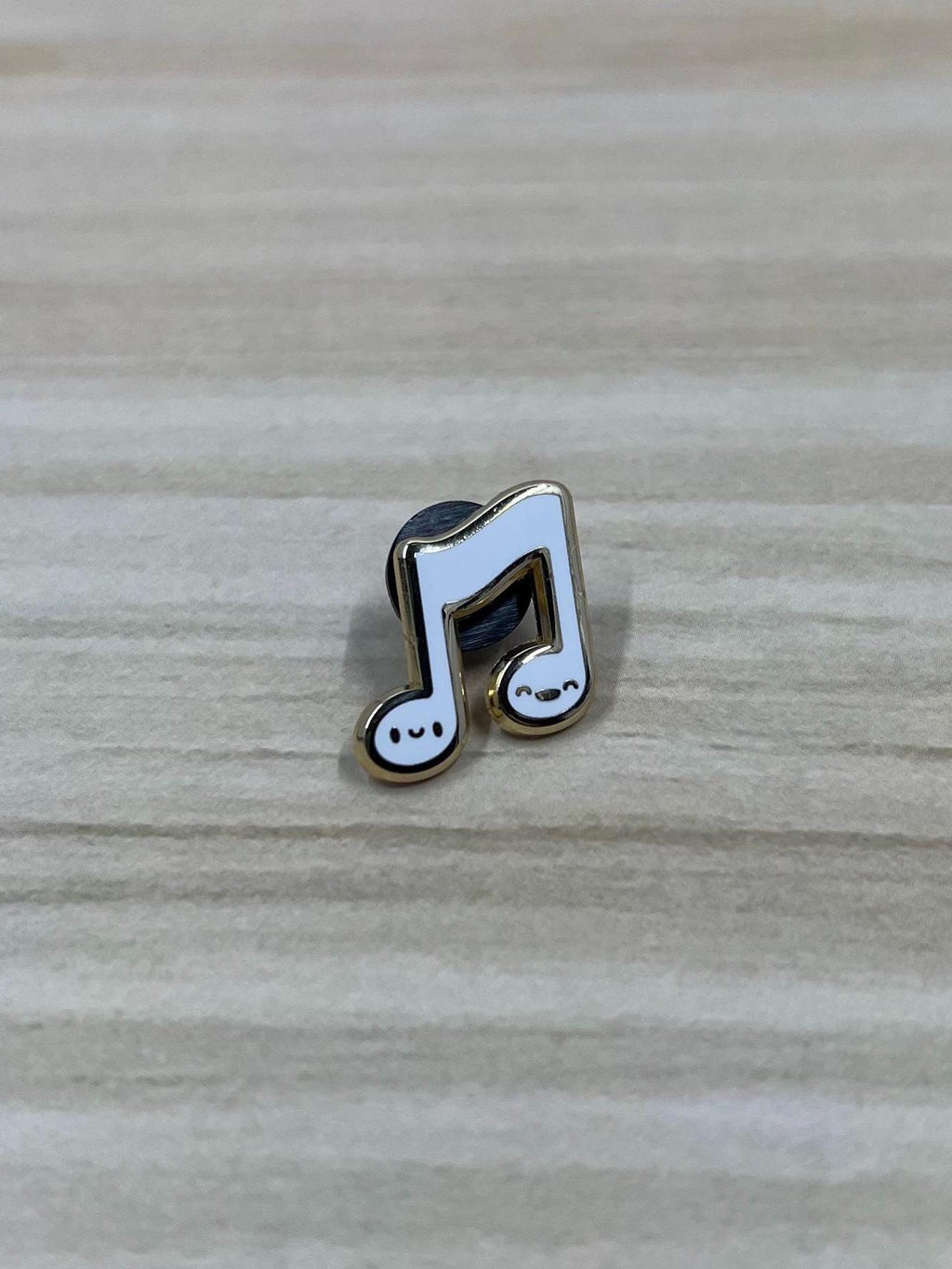 Black & White Collection, Music Note Hard Enamel Pin, 3/4 inch, by Band Camp Buddies,
