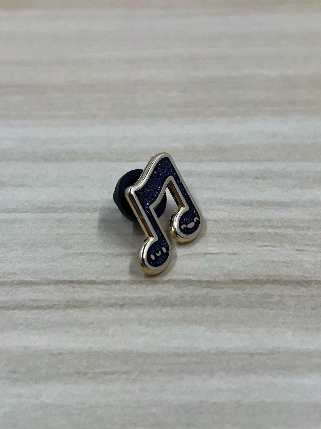 Black & White Collection, Music Note Hard Enamel Pin, 3/4 inch, by Band Camp Buddies,