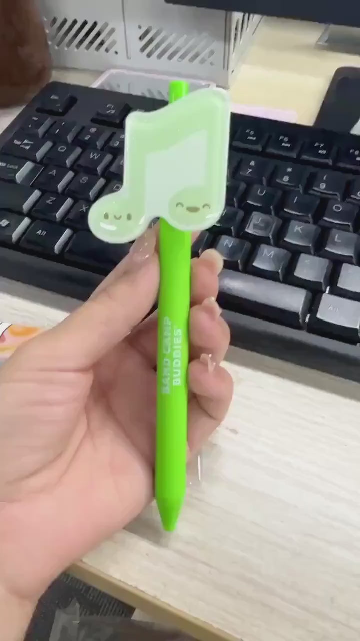 Melody Ballpoint Pens, Glitter Music Note, 0.5mm Black Ink by Band Camp Buddies